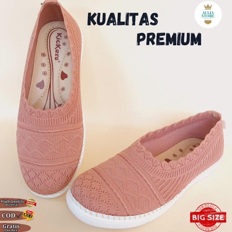 sepatu kickers wanita rajut impor  bigsize jumbo ukuran besar 41_45