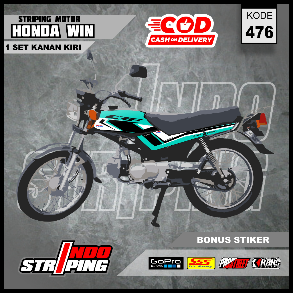 Stiker Striping Honda WIN 100 List Variasi Sticker Setiker Desain Grafis Keren Elegan M476