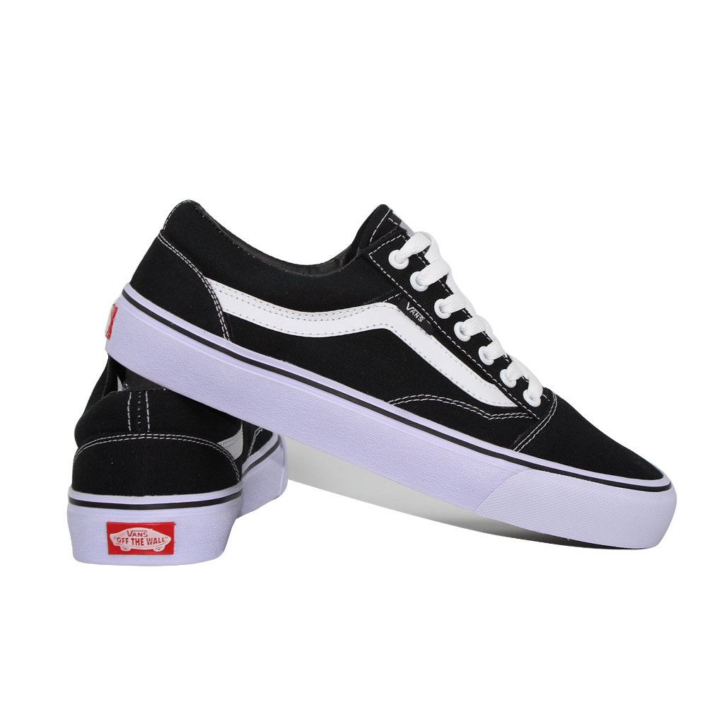Sepatu vans old skool pria hitam putih sneakers kanvas wanita DT Gaya Keren