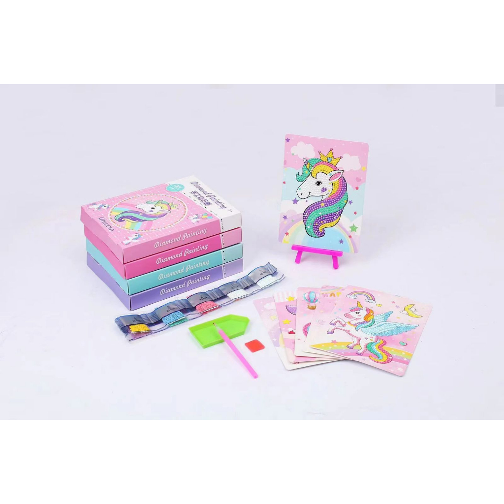 Stiker diamond painting Standing mainan white frame Sticker dudukan