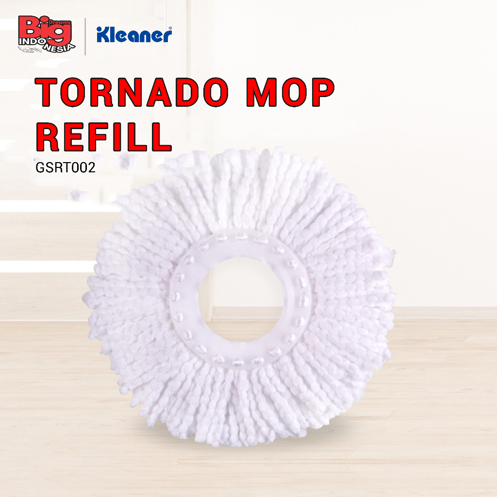 Refill Alat Pel Putar Tornado Mop Mikrofiber Spin Mop Pembersih Lantai Kleaner GSRT002