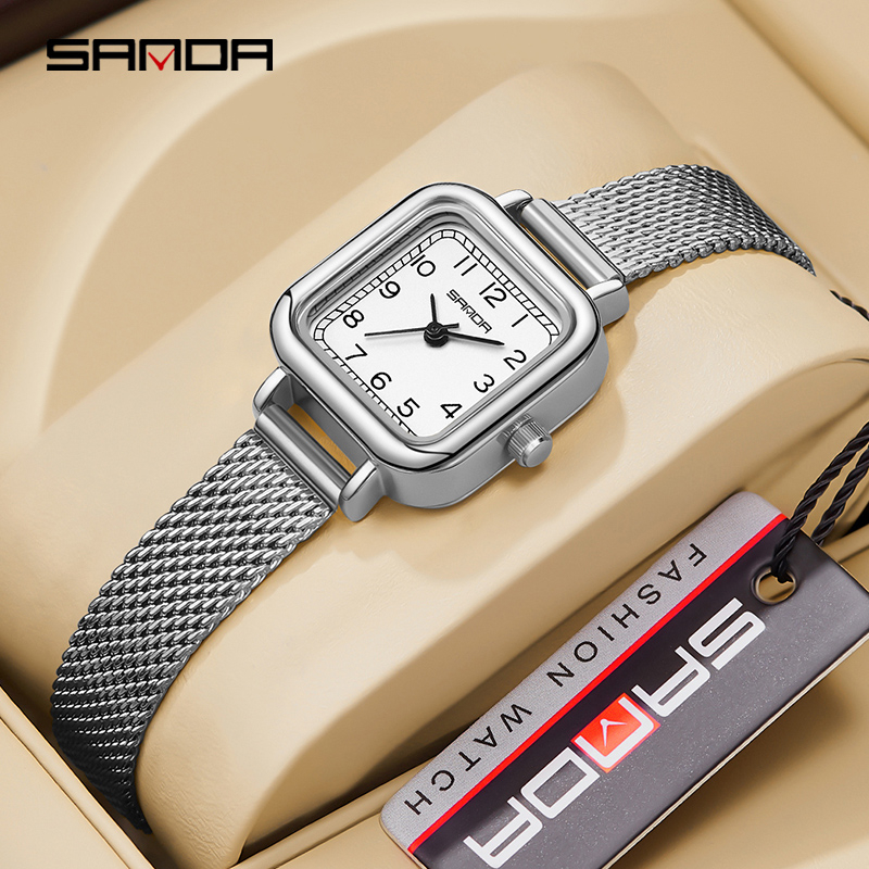 SANDA 1120 Jam Tangan Wanita Analog Retro Style Tali Stainless Quartz WATCHKITE WKOS