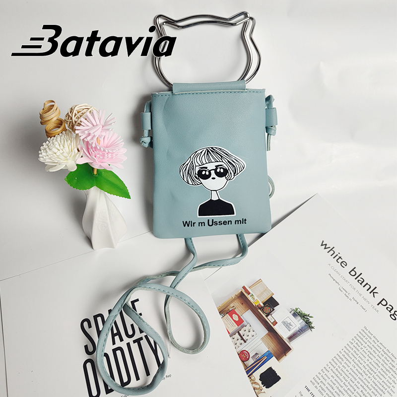 Batavia Tas ponsel wanita multifungsi suspender bag model korea impor mengimpor tas suspender kulit / dompet HP bahu cross-body BAG108