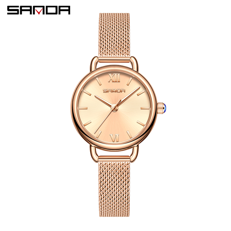 SANDA 1118 Jam Tangan Wanita Analog Retro Style Tali Stainless Quartz WATCHKITE WKOS