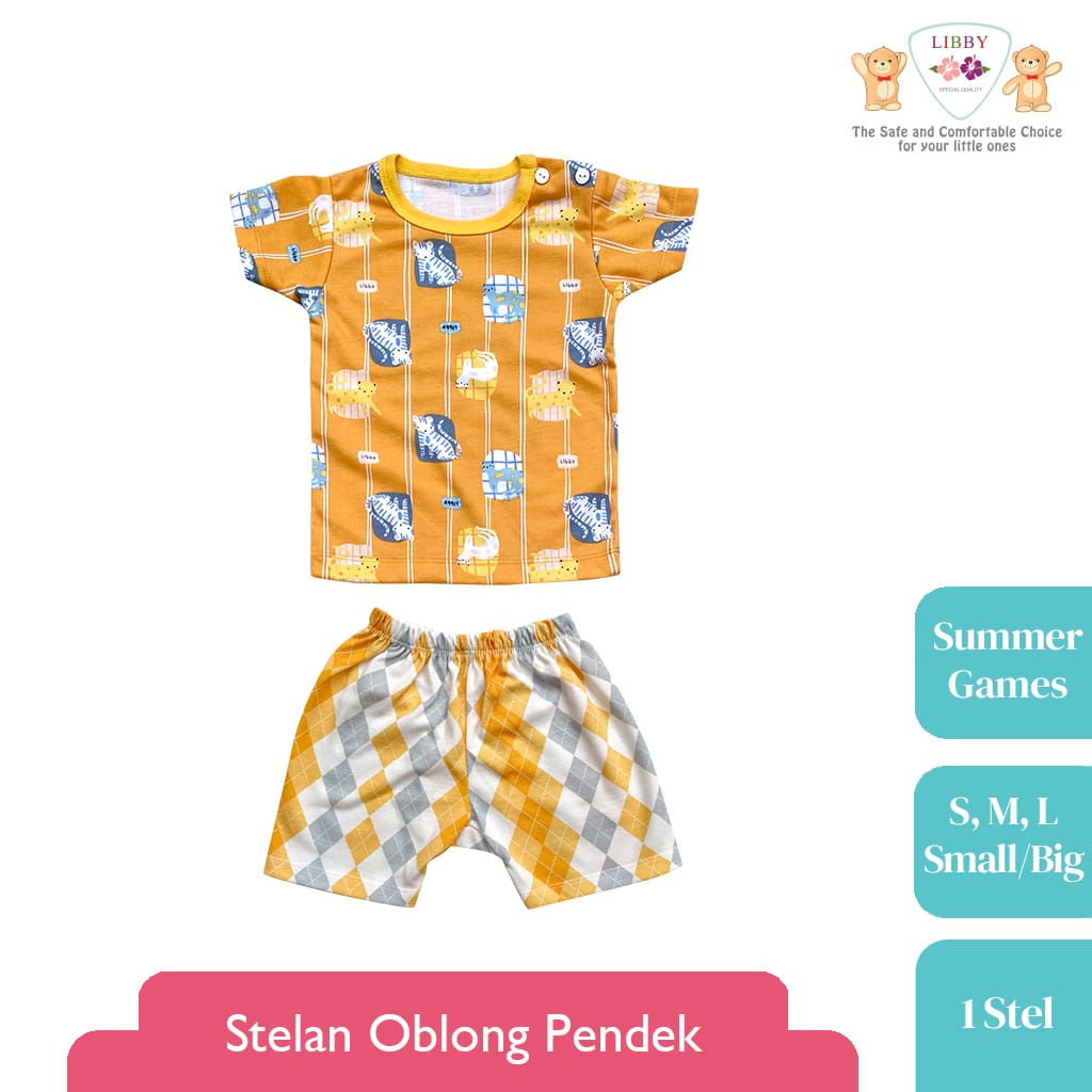 LIBBY Stelan Oblong Pendek Motif Summer Games (1 stel)