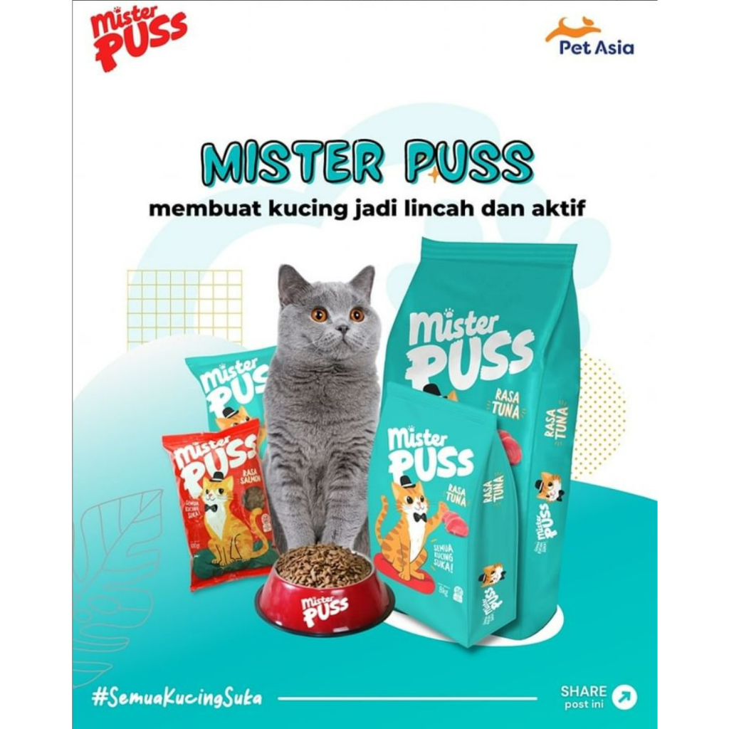 Mister Puss 20kg Makanan Kucing Kering Dry Food Mr Puss