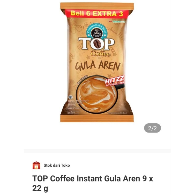 

TOP Coffee Instant Gula Aren 9 x 22 g