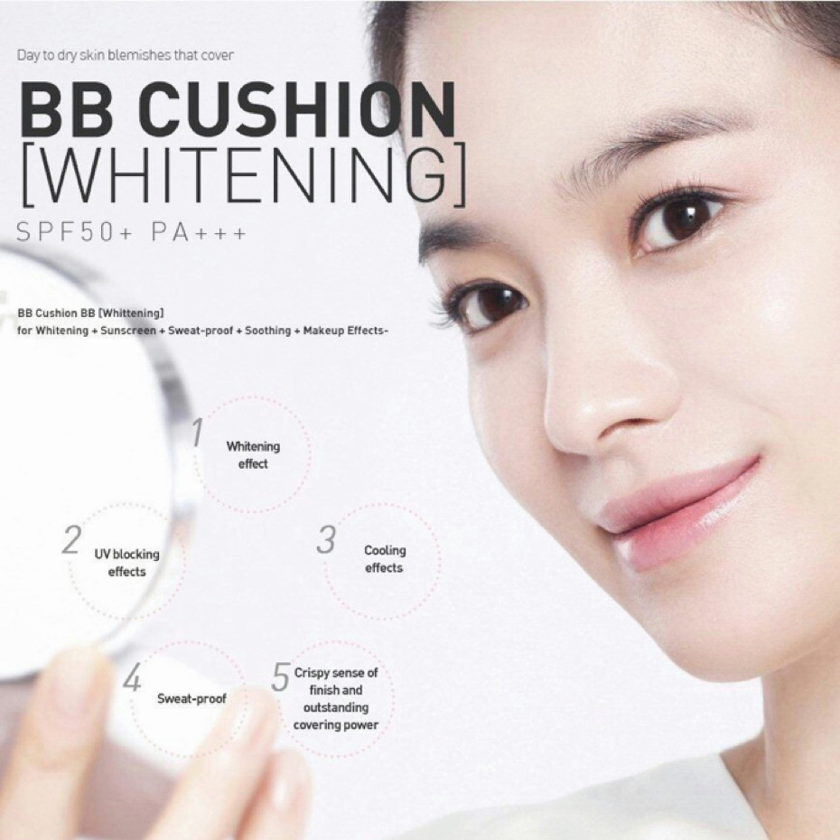 LANEIGE BB Cushion Whitening SPF 50+PA+++BB Foundation Makeup(Refill/Case + Isi+Puff) No.13 | No.21 (Complete)