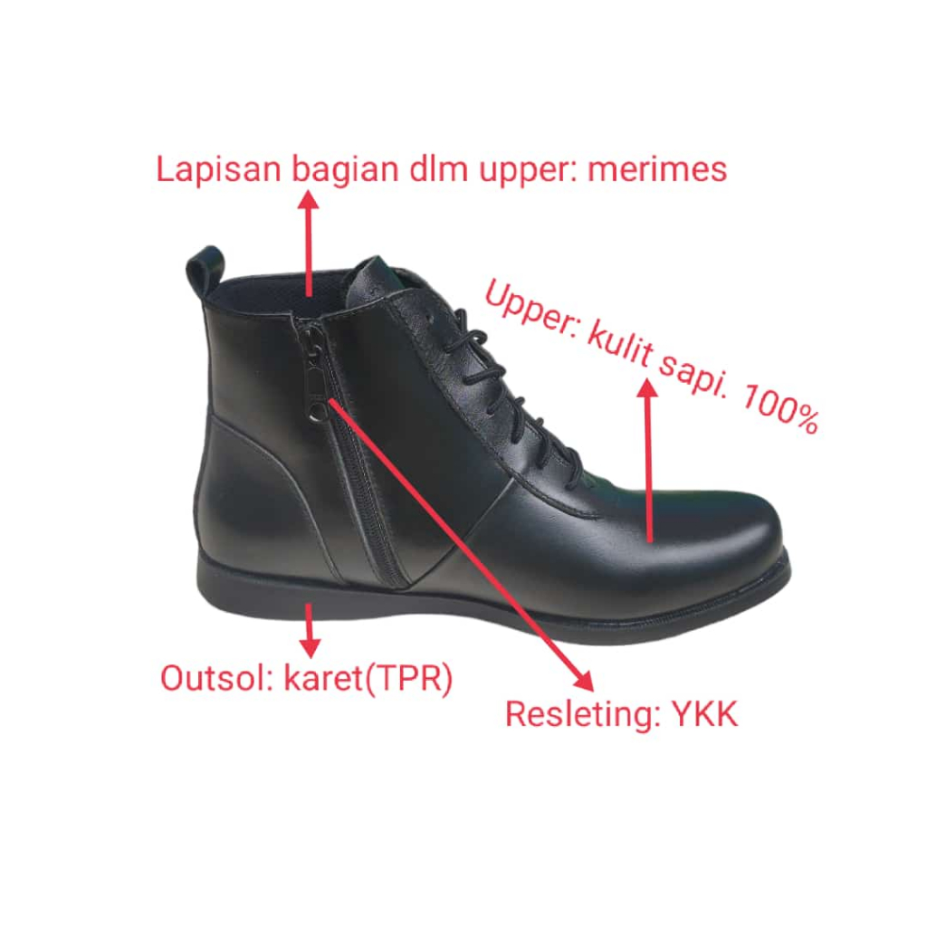 Sepatu snekers boots semi formal asli kulit sapi terbaru dan termurah Bandung