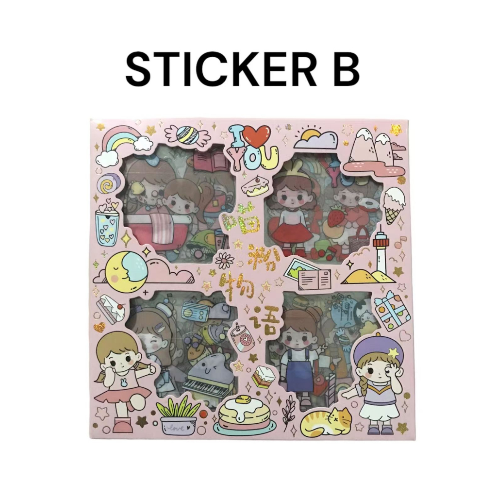 ♥DPS829♥ Stiker lucu Stiker Kartun Korea Stiker Dekoratif Tahan Air Stiker Stiker Alat Tulis N17