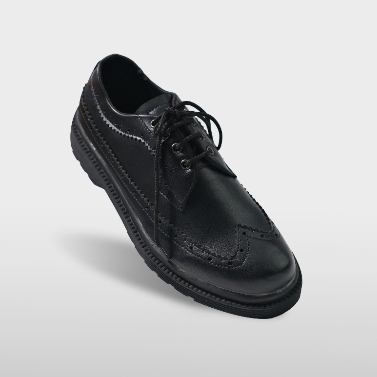 Sepatu Formal Casual Wingtip Black Pantopel Kerja Kantor Kuliah Santai Oxford Original - Dylan Men