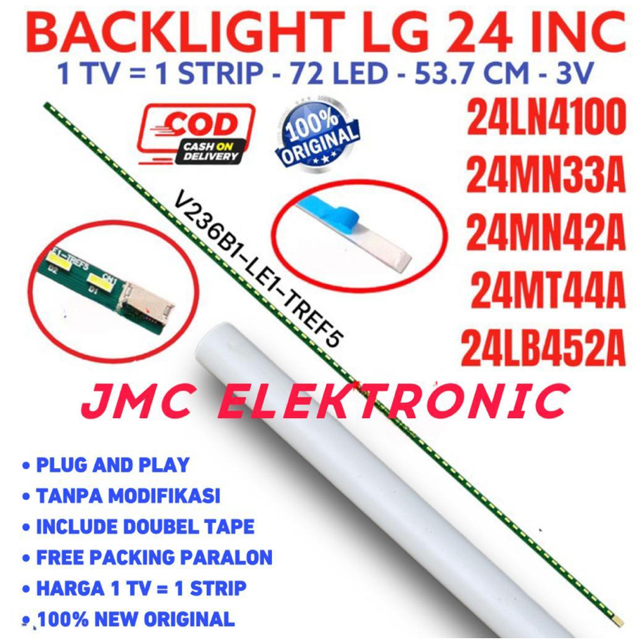 BACKLIGHT TV LED LG 24 INCH 24LN4100 24MN33A 24MN42A 24MN44A 24LB452A V236B1-LE1-TREF5 72 LED