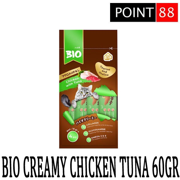 BIO CREAMY Chicken Tuna 60gr - Snack Liquid Kucing