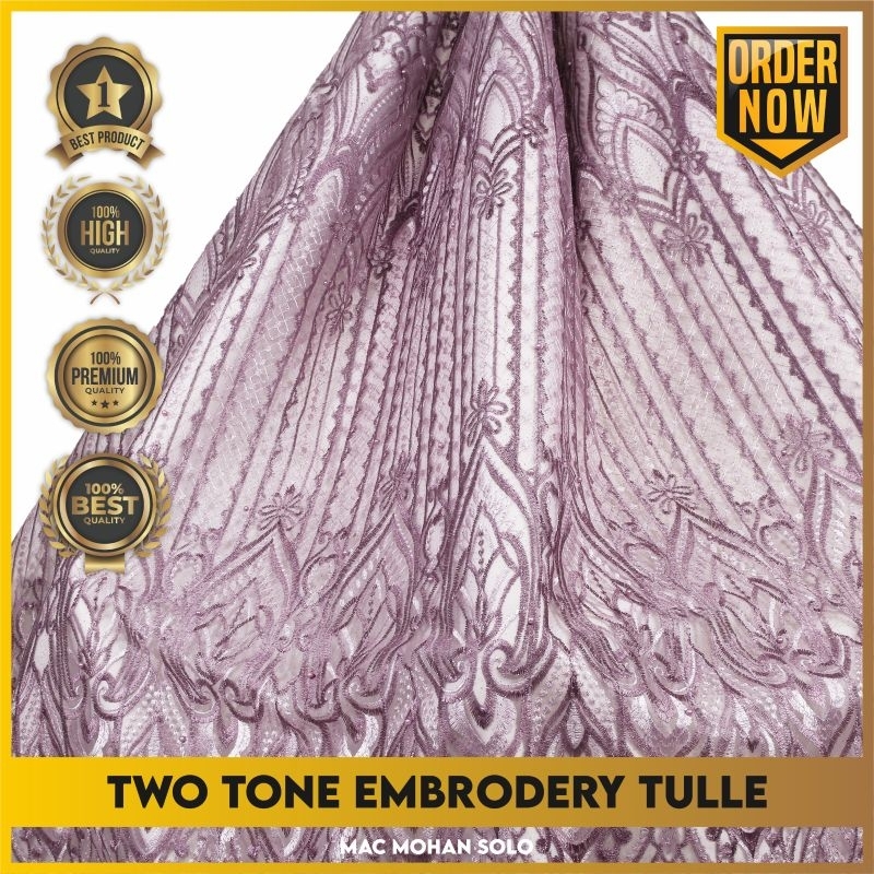 [NEW ARRIVAL] TWOTONE TULLE EMBRIODERY EXCLUSIVE TILE PREMIUM PAYET PER 0.5M FOR WEDDING KEBAYA DRESS BRIDESMAID VELVET MAXMARA ROBERTO