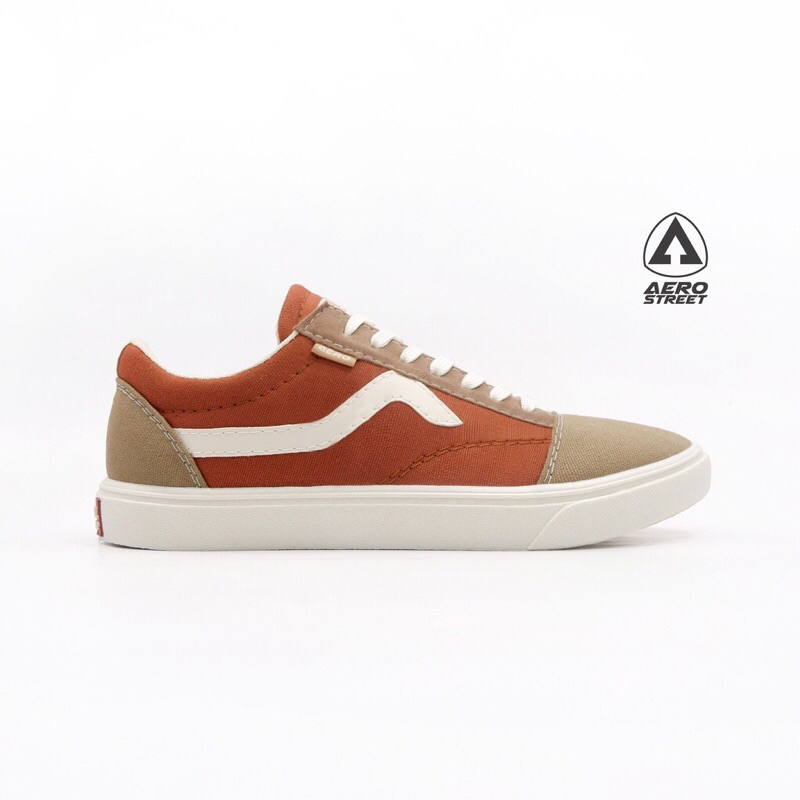 Aerostreet 37-44 Massive Merah Bata Coklat - Sepatu Sneakers Casual Sport Sekolah Pria Wanita Aero S