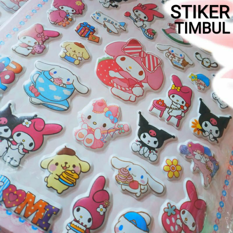 

Stiker Timbul SANRIO 3D Sticker Set Little Twin Stars Kuromi Cinnamoroll