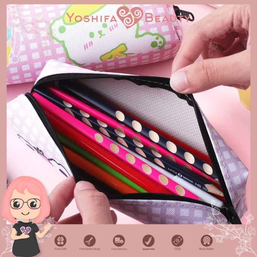 Tempat Pensil Alat Tulis Motif Beruang  Lucu Imut | Pouch Pensil