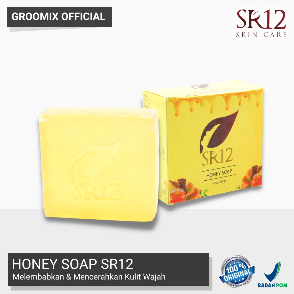 Sabun SR12 Honey Soap Pelembab Wajah Pria Untuk Kulit Kering Sabun Madu SR12 Skincare Kulit Kering Perawatan Wajah dan Badan Ori BPOM S9C