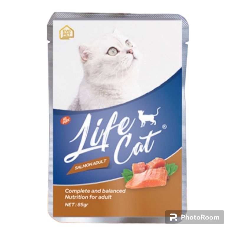 Life cat sachet adult salmon 85gr / wet food life cat adult salmon
