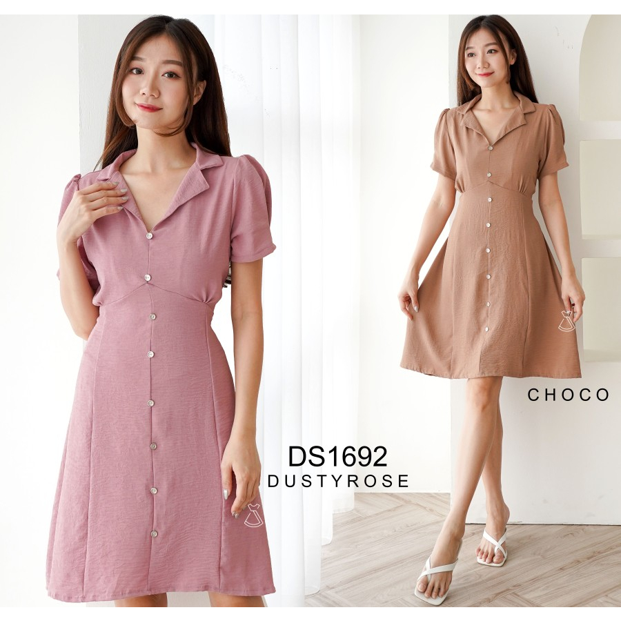 SEOLA - DS1692 - Dress Crinkle Midi Casual