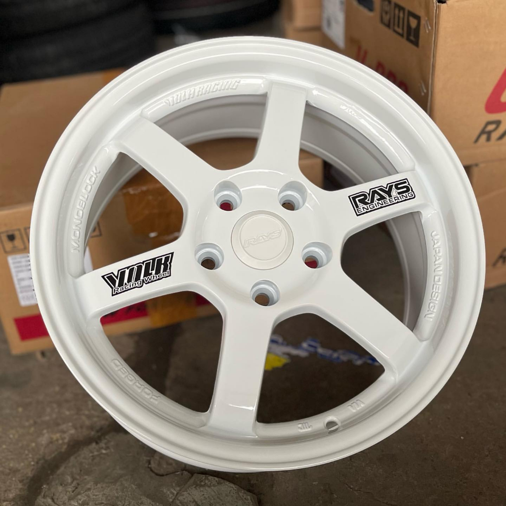 velg TE37 PUTIH RING 16 baut 5x114,3 velg mobil racing ertiga.innova.grandmax dll