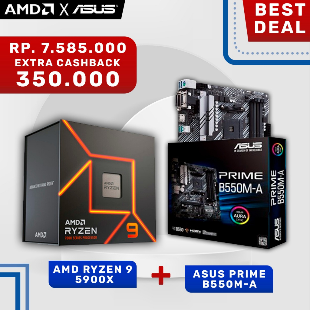 Paket Hemat Ryzen 9 5900X + Asus Prime B550M-A