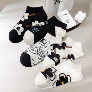 GO!KK1275 Kaos Kaki Motif Bunga Flowers Fashion Pendek Ankle Semata Kaki Socks Korean Model Cute
