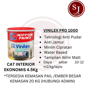 Cat Tembok Vinilex Pro Putih (20 Kg) Nippon Paints / Cat Nippon Paints Vinilex Pro 20 kg KemasanBaru