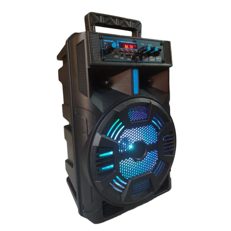 Speaker Bluetooth Karaoke Fleco F-8606YF Extra Sound Bonus Mic Dan Remote BT Speaker 8&quot;