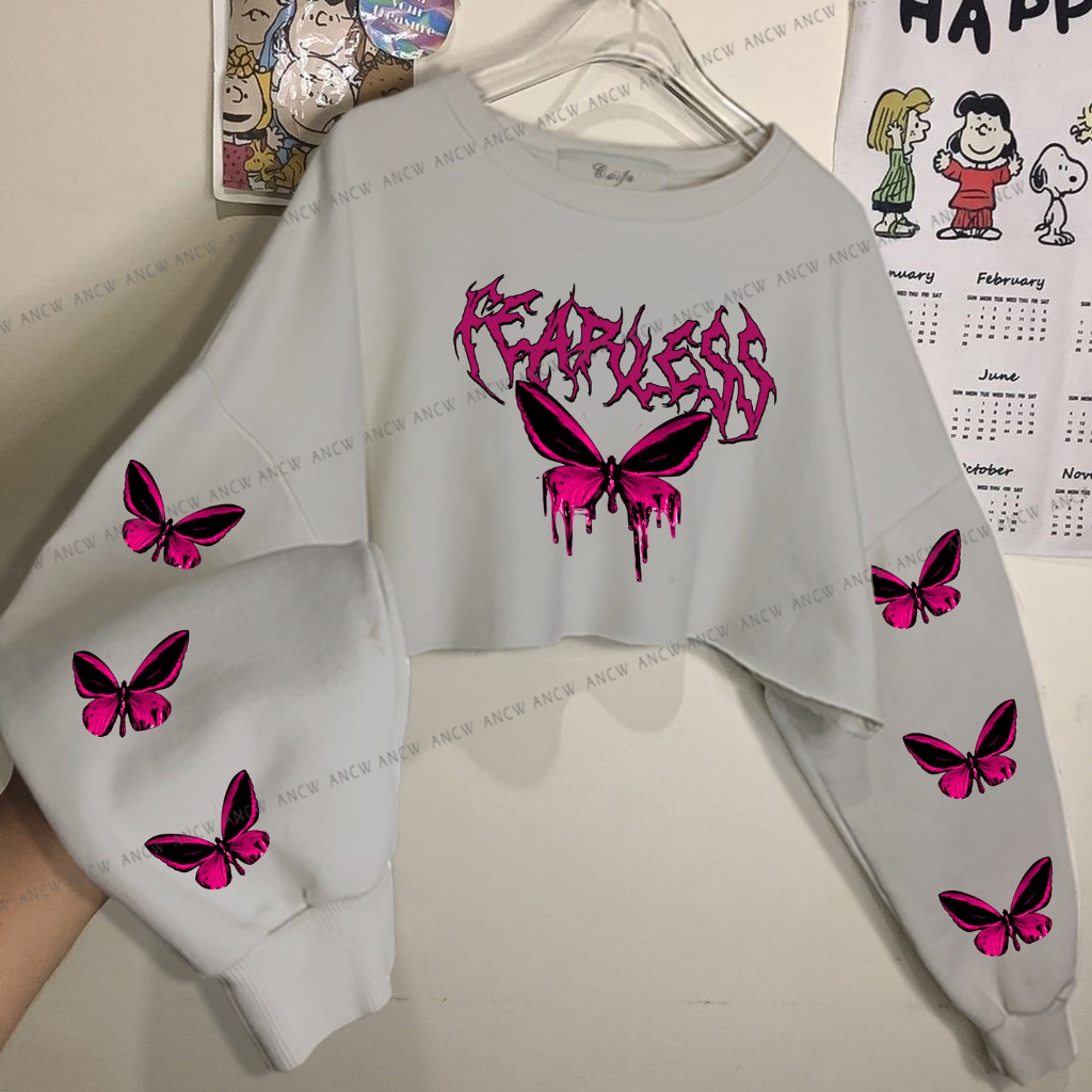 FEARLESS SWEATER CROP KOREAN STYLE TERBARU