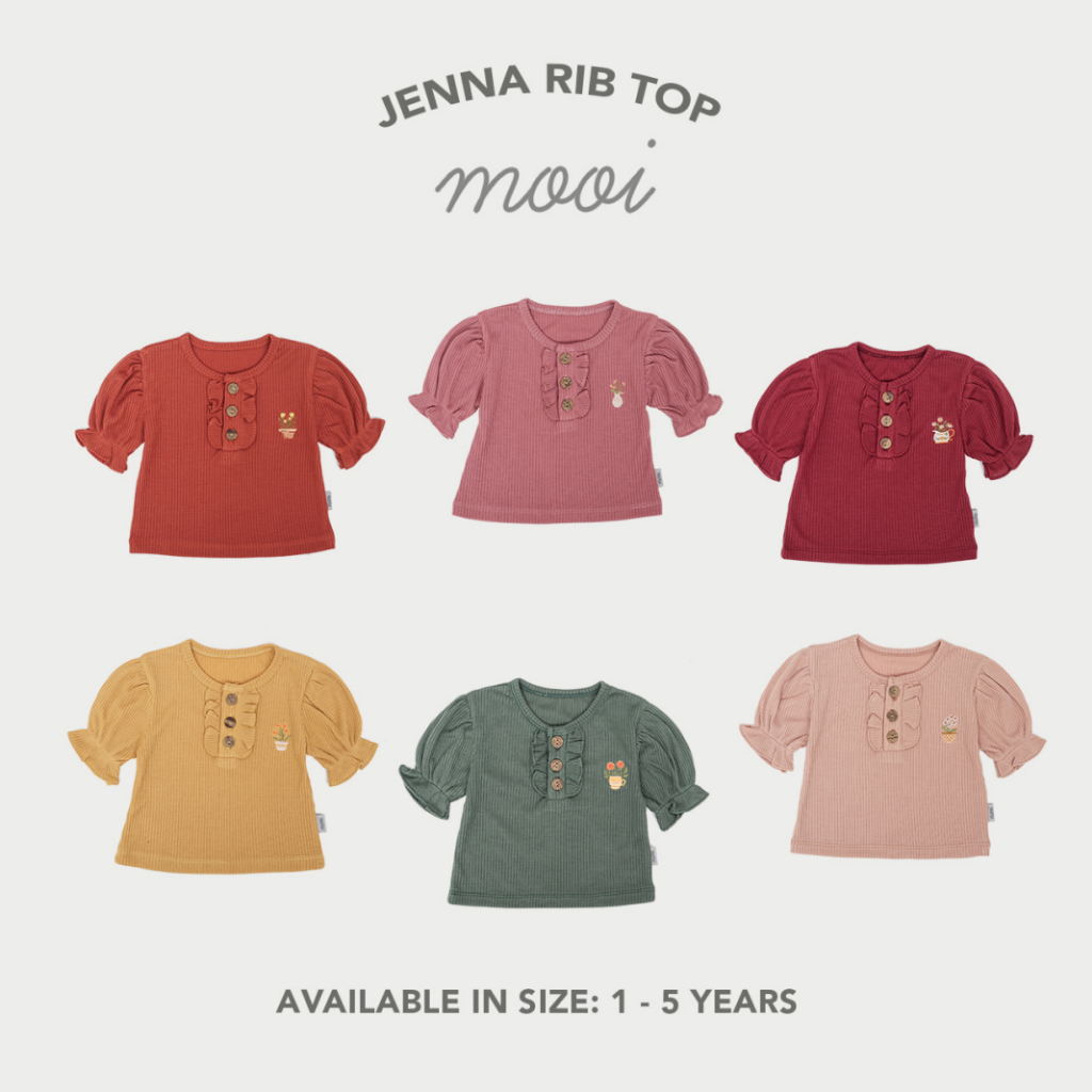 Mooi Jenna Rib Top 1-5 Tahun Blouse Reeb Puffy Anak Perempuan