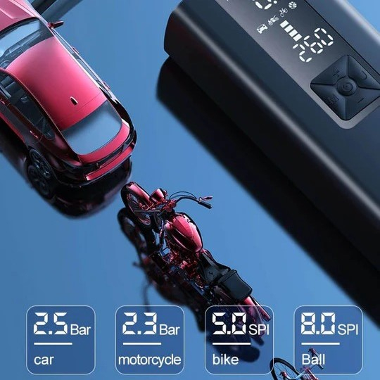 Pompa Ban Elektrik Digital Tire Inflator Portable 6000mAh - P003 - Black