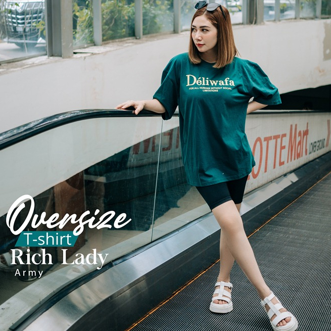 Deliwafa - [Deliwafa] Oversize Unisex T-Shirt Rich Lady