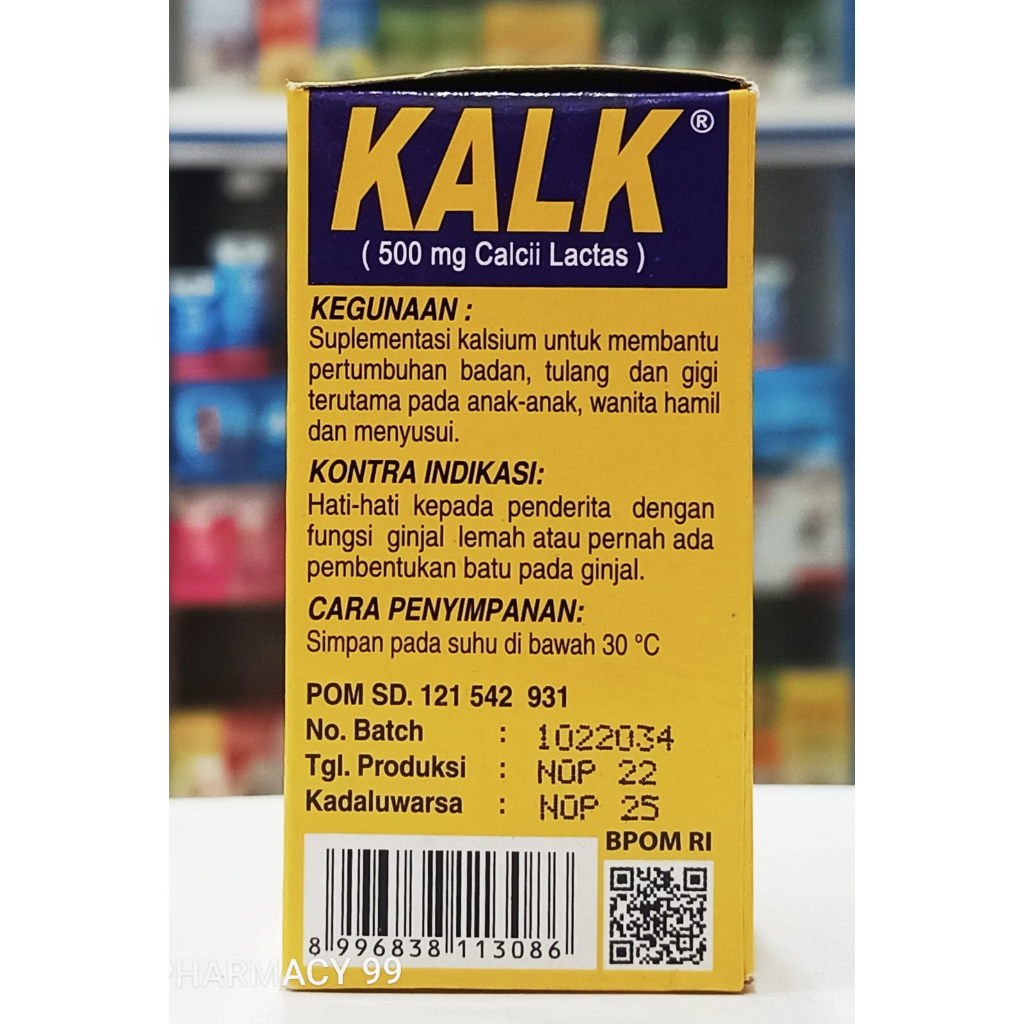 Nellco Kalk 𝐈𝐬𝐢 𝟑𝟎 𝐓𝐚𝐛𝐥𝐞𝐭 - Suplemen Kalsium Pertumbuhan Anak, Ibu Hamil dan Menyusui