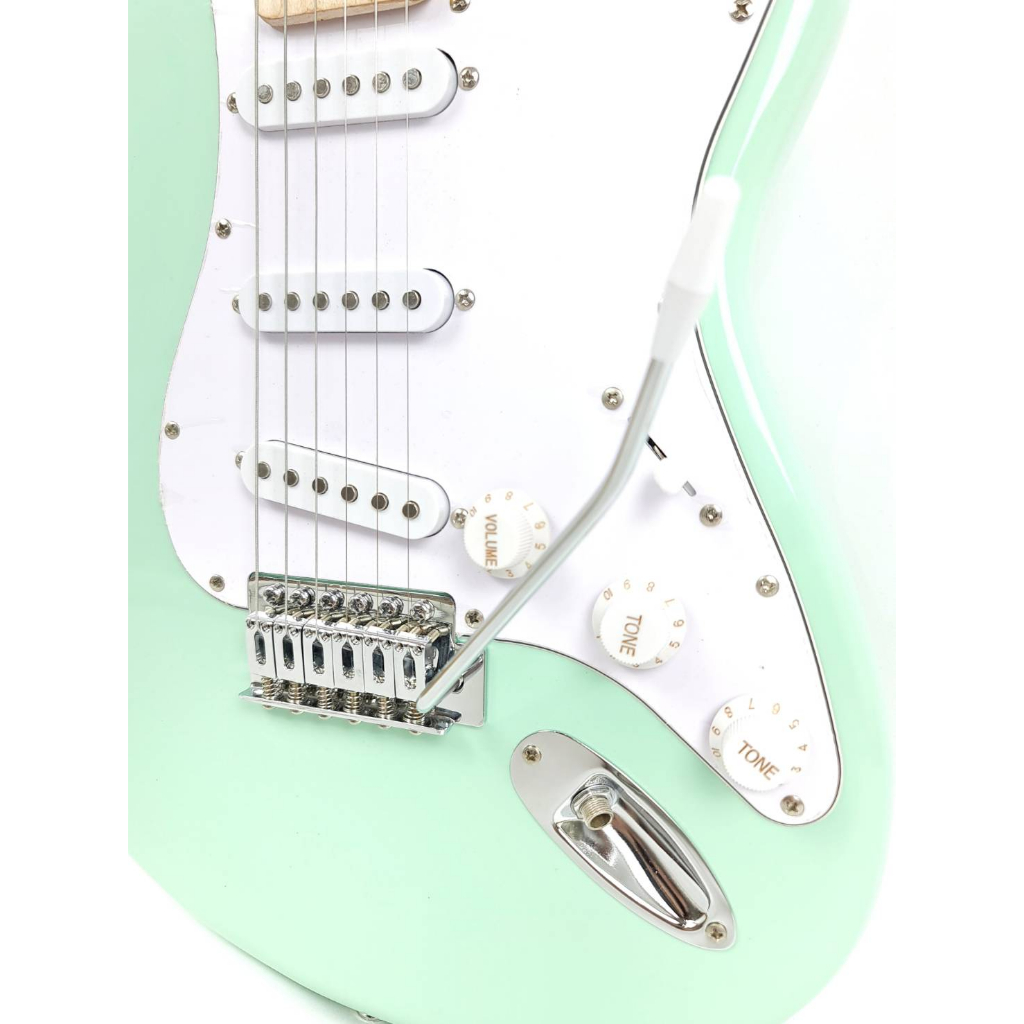 Gitar Elektrik Merk Fender Model Stratocaster Warna Pastel Green Bonus Tas dan Kabel Jack Listrik Strato Caster Murah Jakarta