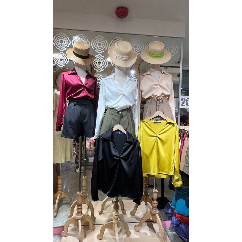 [ SALE ] READYSTOCK KEMEJA IMPORT BANGKOK / KEMEJA SATIN / KEMEJA LENGAN PANJANG / KEMEJA WANITA