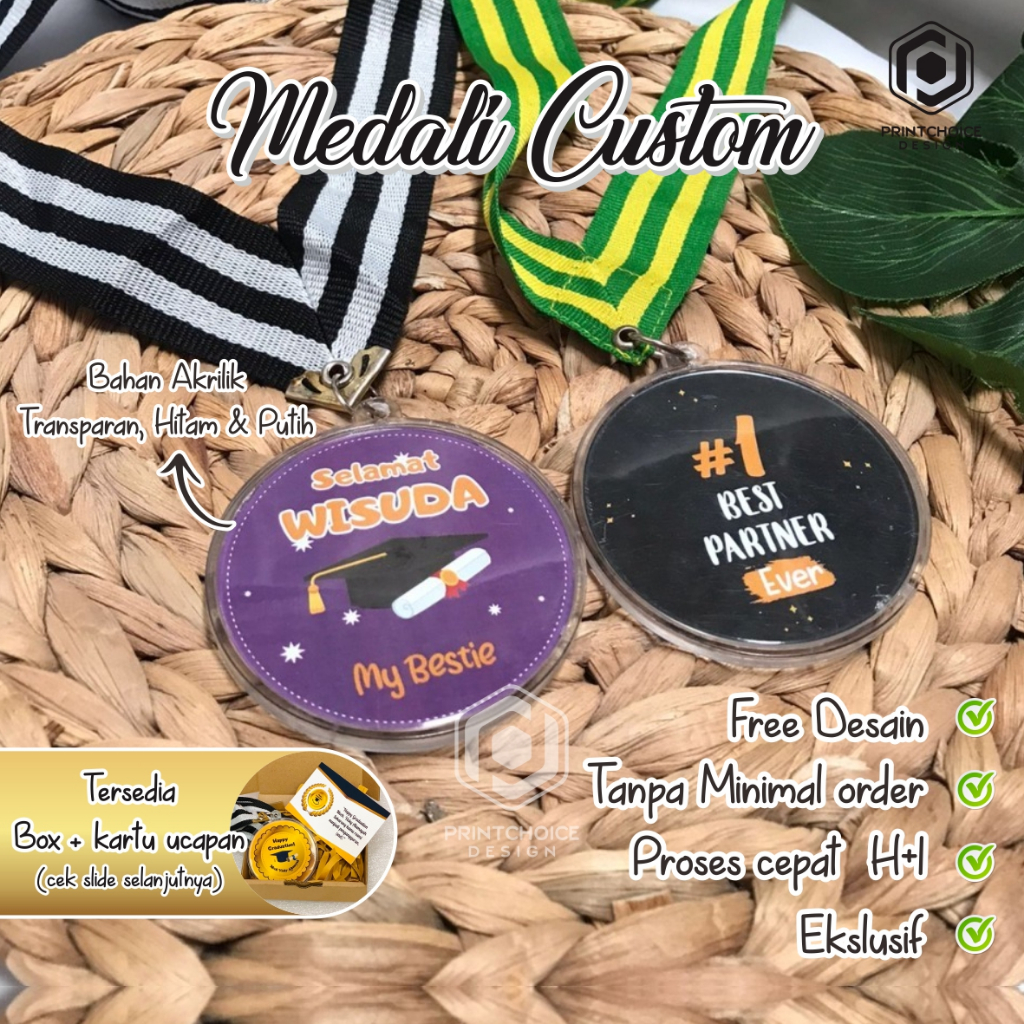 MEDALI CUSTOM WISUDA / / MEDALI MURAH / PIAGAM CUSTOM / MEDALI WISUDA