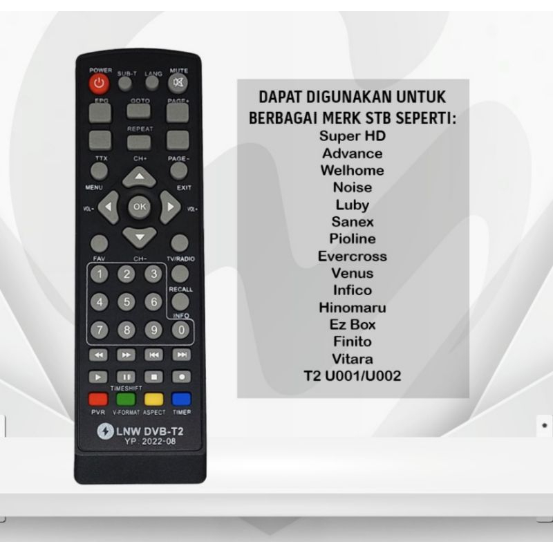 REMOTE SET TOP BOX DVB T2