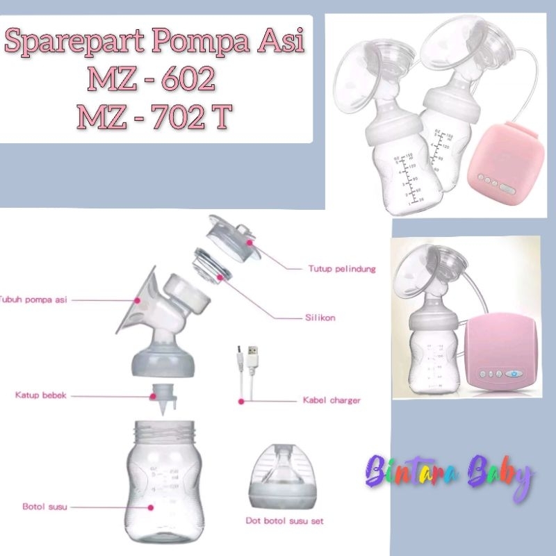 Sparepart Pompa Asi Elektrik MZ 602 / MZ 702T Valve Corong Botol Pompa Asi MZ-602 Electric Breast Pump