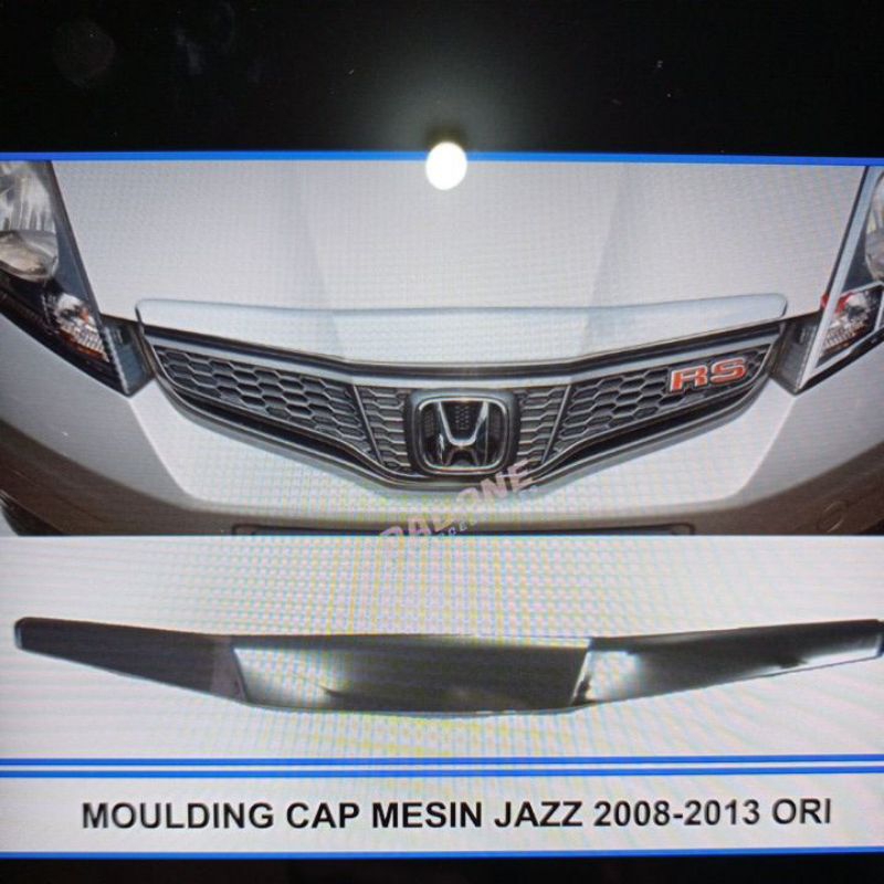 hodlist lis grill grille depan kap mesin honda jazz new 2008 2009 2010 2011 2012 2013 chrome crome tempel