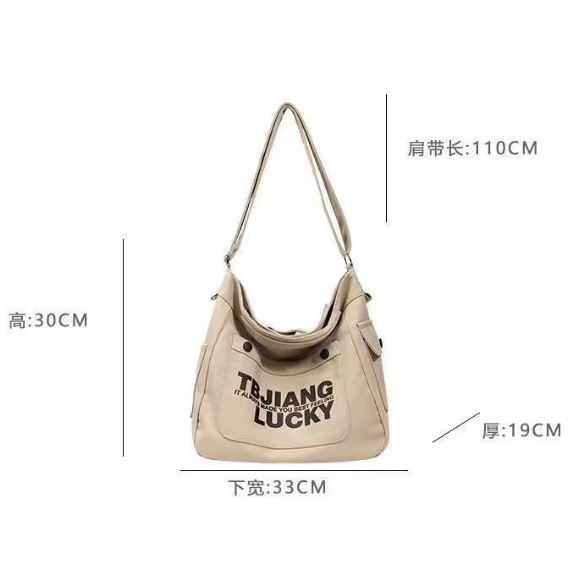 ✻Yang Xueqiu Tas Kanvas Jual Tas Wanita Musim Panas Kapasitas Besar Siswa Kelas Satu Bahu Messenger Tas Fashion Printing Tote Bag