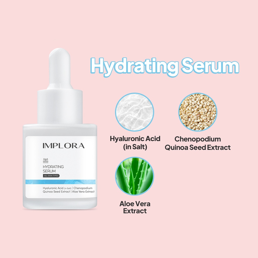 Serum Wajah Implora 20ml | Acne Serum | Brightening Serum | Hydrating Serum | Salmon DNA Serum