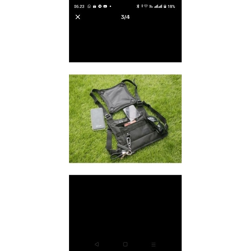 Tas Dada Pria Kanvas Hitam Ei93R Tas Pria Kanvas