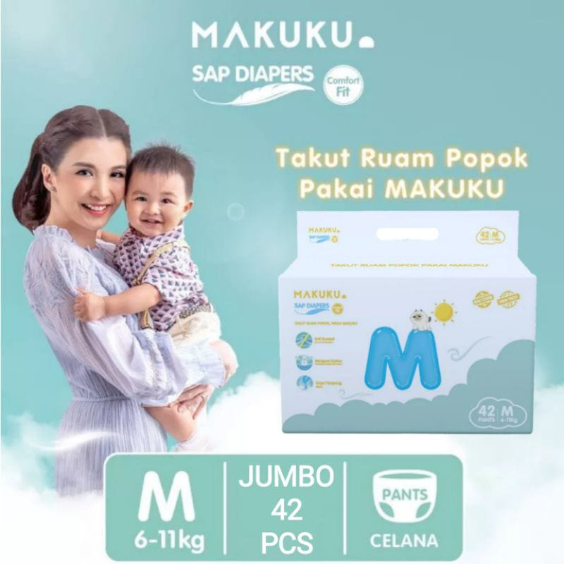 MAKUKU SAP Diapers Comfort Fit Pants Jumbo Pack M42