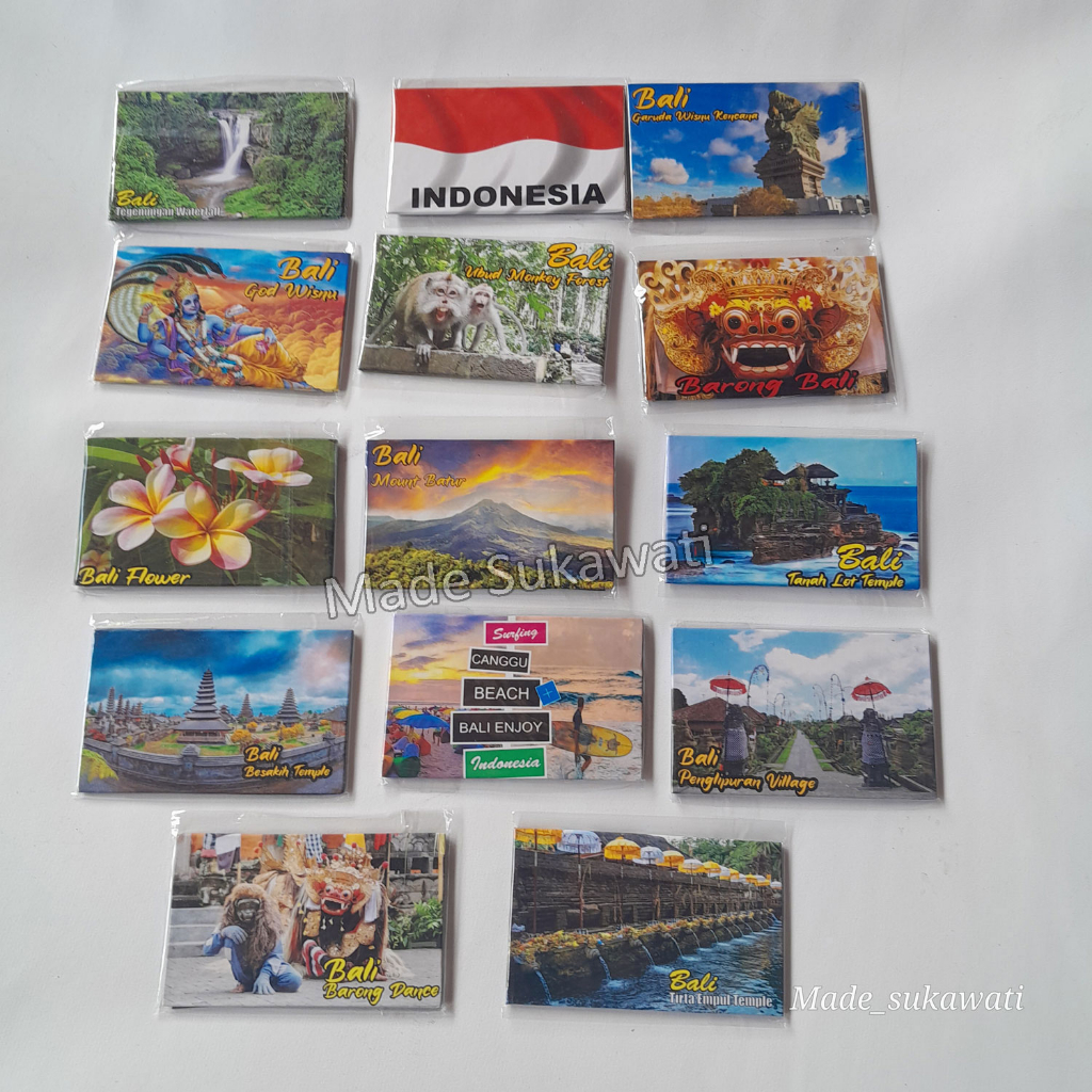 Magnet Kulkas printing Fridge hiasan tempelan kulkas motif khas bali