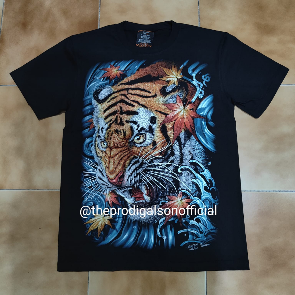 Kaos Rock Chang Import Size XL Harimau 3 Glow in The Dark