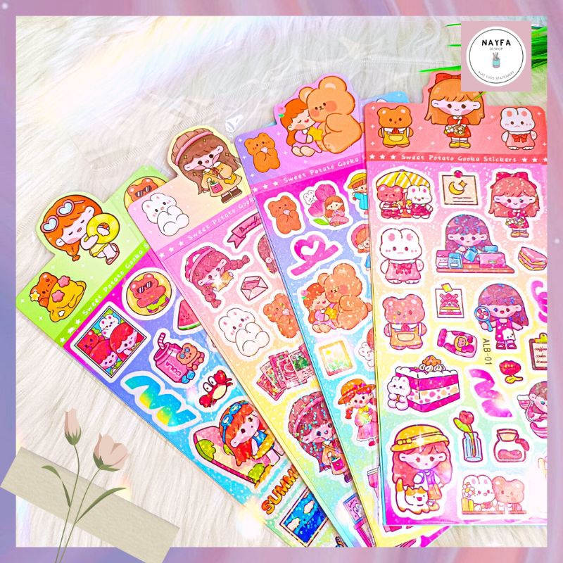 

Sticker MOMO 1 Lembar Kode ALB-006 Set Daily Manual Cute Sticker Gift Box Stationery