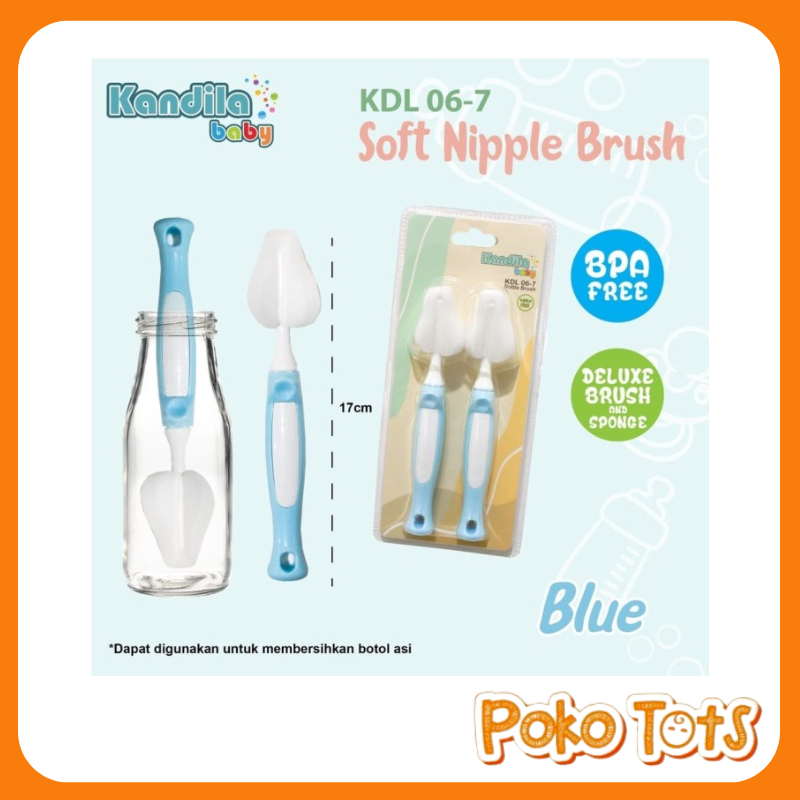 Kandila Baby Bottle Brush Spoon Isi 2pcs KDL06-7 Spons Pembersih Botol Bayi WHS