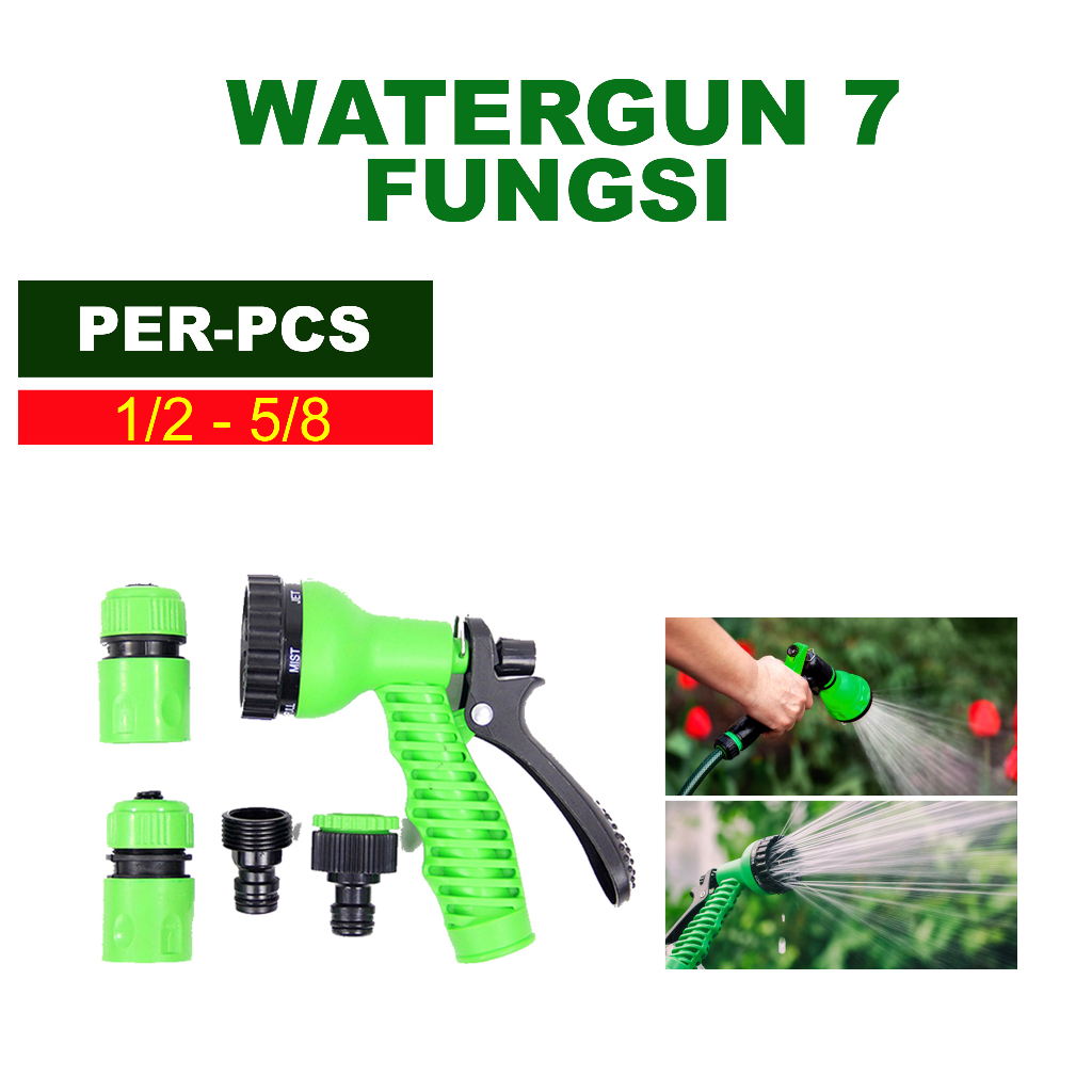 SEMPROTAN SELANG AIR 7 MODE / WATERGUN JET SPRAY A / KERAN AIR SEMPROT PENYIRAM TANAMAN DAN CUCI MOBIL / SEMPROTAN AIR KERAN JET