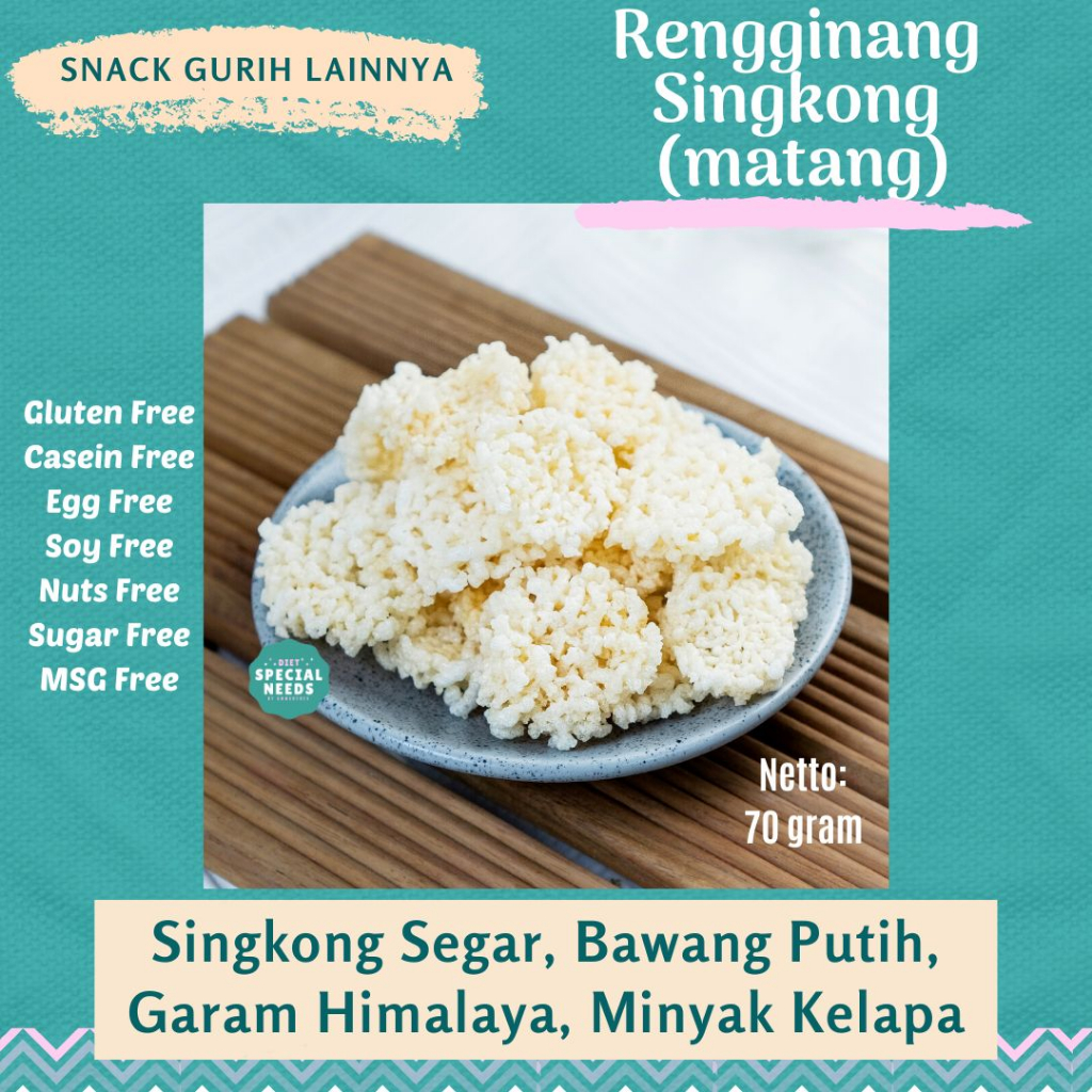 

Rengginang Singkong Matang - Gluten Free, Sugar Free, MSG Free - Diet Special Needs